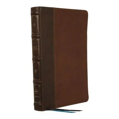 NKJV, Large Print Thinline Reference Bible, Blue Letter, Maclaren Series, Leathersoft, Brown, Co