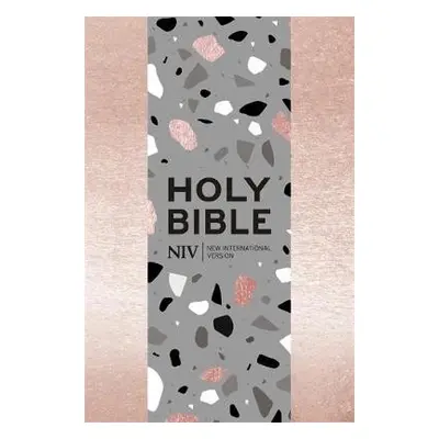 NIV Pocket Rose Gold Terrazzo Soft-tone Bible with Zip - Version, New International