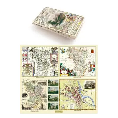 Derbyshire 1610 - 1836 - Fold Up Map that features a collection of Four Historic Maps, John Spee