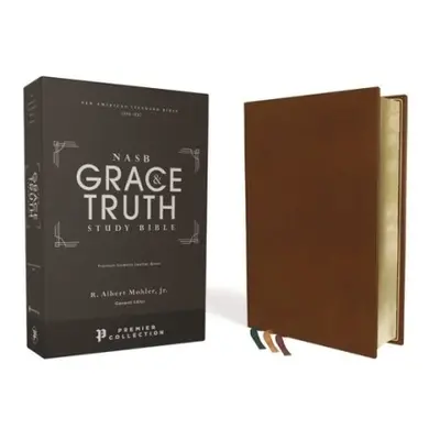 NASB, The Grace and Truth Study Bible, Premium Goatskin Leather, Brown, Premier Collection, Blac