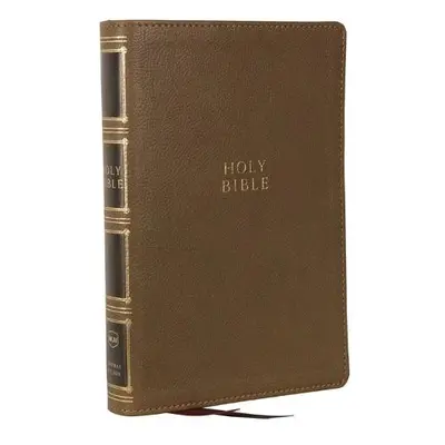 NKJV, Compact Center-Column Reference Bible, Brown Leathersoft, Red Letter, Comfort Print - Thom