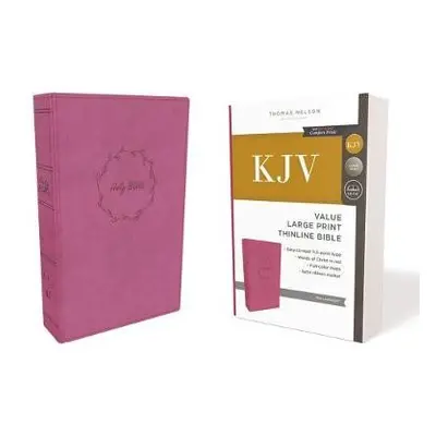 KJV Holy Bible: Value Large Print Thinline, Pink Leathersoft, Red Letter, Comfort Print: King Ja