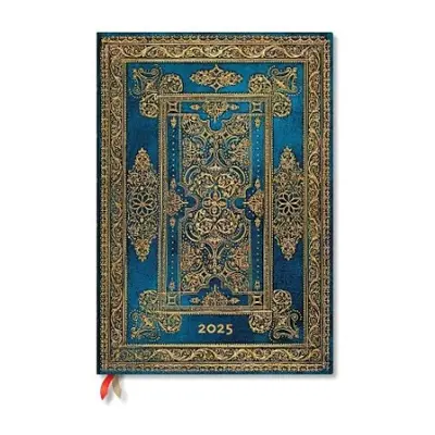 Blue Luxe (Luxe Design) Grande 12-month Vertical Hardback Dayplanner 2025 (Elastic Band Closure)