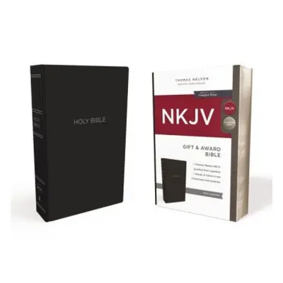 NKJV, Gift and Award Bible, Leather-Look, Black, Red Letter, Comfort Print - Thomas Nelson