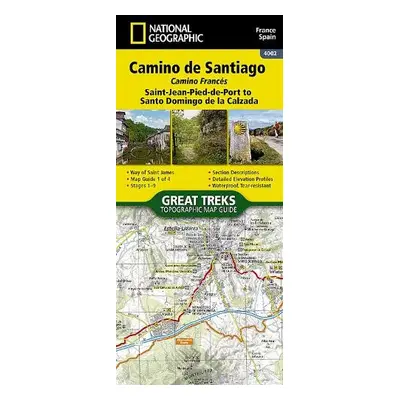 Camino de Santiago - Camino Frances Map 1 of 4 - National Geographic Maps