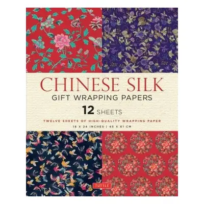 Chinese Silk Gift Wrapping Papers - 12 Sheets