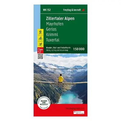 Zillertal Alps, hiking, cycling and leisure map