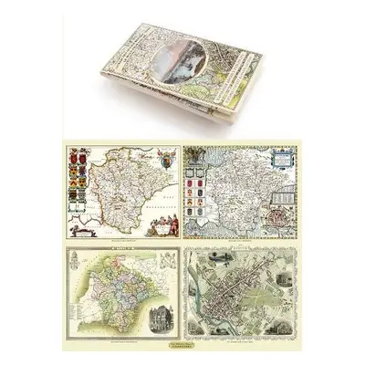 Devon 1611 - 1836 - Fold Up Map that features a collection of Four Historic Maps, John Speed's C