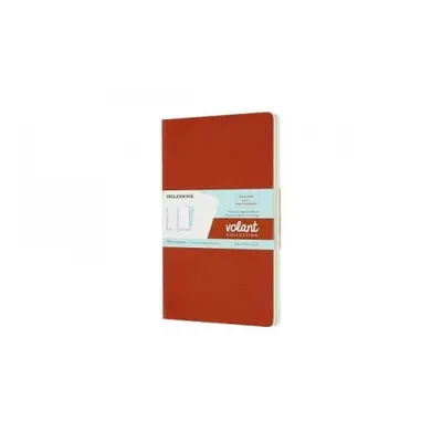 Moleskine Volant Journals Large Plain Coral Orange Aqua.Blue