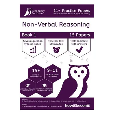 11+ Practice Papers For Independent Schools a Aptitude Training Non-Verbal Reasoning Book 1 - Jo