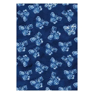 Shibori Indigo Butterflies Dotted Paperback Journal