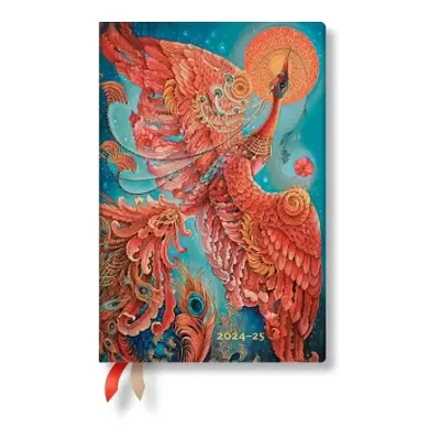 Firebird (Birds of Happiness) Mini 12-month Horizontal Softcover Flexi Dayplanner 2025 (Elastic 