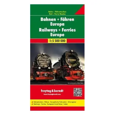 Railway + Ferries Europe, Railway Map Railway a Ferry Map 1:5 500 000