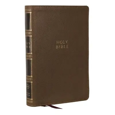 KJV Holy Bible: Compact Bible with 43,000 Center-Column Cross References, Brown Leathersoft, Red