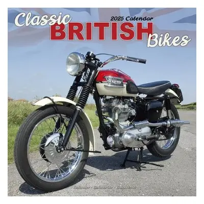 Classic British Bikes Calendar 2025 Square Motorbike Wall Calendar - 16 Month