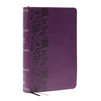 KJV Holy Bible: Large Print Single-Column with 43,000 End-of-Verse Cross References, Purple Leat