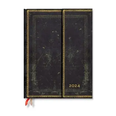 Arabica (Old Leather Collection) Ultra Horizontal 12-month Dayplanner 2024 (Wrap Closure) - Pape