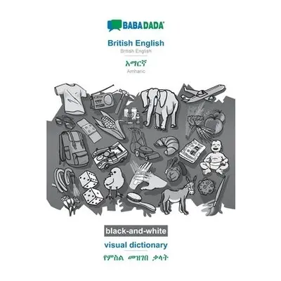 BABADADA black-and-white, British English - Amharic (in Gea#701;ez script), visual dictionary - 