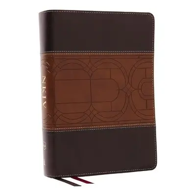 NKJV Study Bible, Leathersoft, Brown, Full-Color, Thumb Indexed, Comfort Print - Thomas Nelson