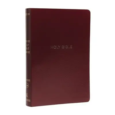 NKJV Holy Bible, Giant Print Center-Column Reference Bible, Burgundy Leather-look, 72,000+ Cross