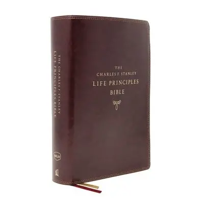 NKJV, Charles F. Stanley Life Principles Bible, 2nd Edition, Leathersoft, Burgundy, Thumb Indexe