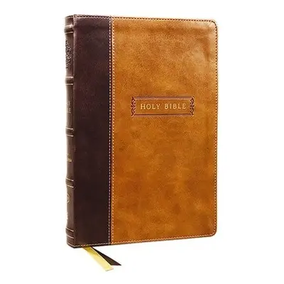 KJV Holy Bible with Apocrypha and 73,000 Center-Column Cross References, Brown Leathersoft, Red 