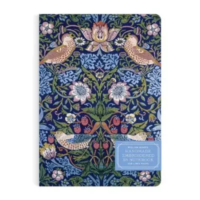 William Morris Strawberry Thief Handmade Embroidered B5 Journal - Galison a Morris, William