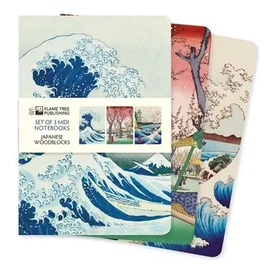 Japanese Woodblocks Set of 3 Midi Notebooks