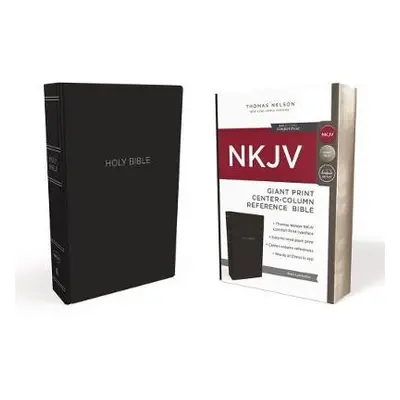 NKJV Holy Bible, Giant Print Center-Column Reference Bible, Black Leather-look, 72,000+ Cross Re