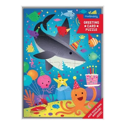 Shark Party Greeting Card Puzzle - Mudpuppy