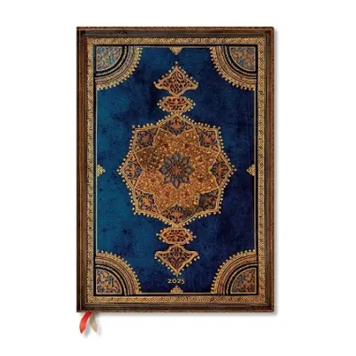 Safavid Indigo (Safavid Binding Art) Grande 12-month Vertical Hardback Dayplanner 2025 (Elastic 