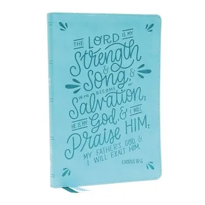 NKJV, Thinline Bible, Verse Art Cover Collection, Leathersoft, Teal, Red Letter, Thumb Indexed, 