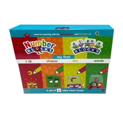 Numberblocks and Alphablocks: My First Numbers and Letters Set (4 wipe-clean books with pens inc