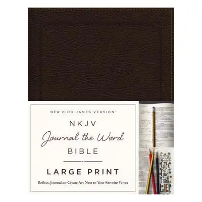 NKJV, Journal the Word Bible, Large Print, Bonded Leather, Brown, Red Letter - Thomas Nelson