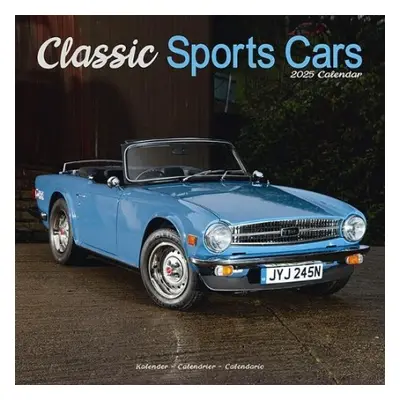 Classic Sports Cars Calendar 2025 Square Car Wall Calendar - 16 Month