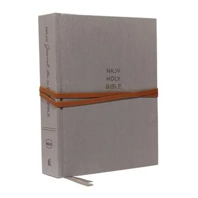 NKJV, Journal the Word Bible, Cloth over Board, Gray, Red Letter, Comfort Print - Thomas Nelson