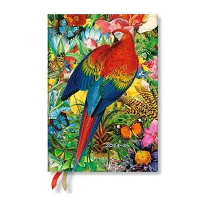 Tropical Garden (Nature Montages) Midi 12-month Vertical Hardback Dayplanner 2025 (Elastic Band 