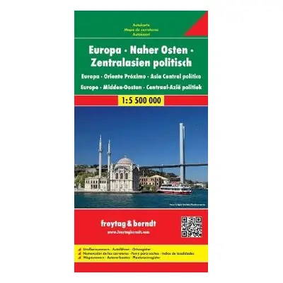 Europe - Middle East - Central Asia Political Road Map 1:5 500 000