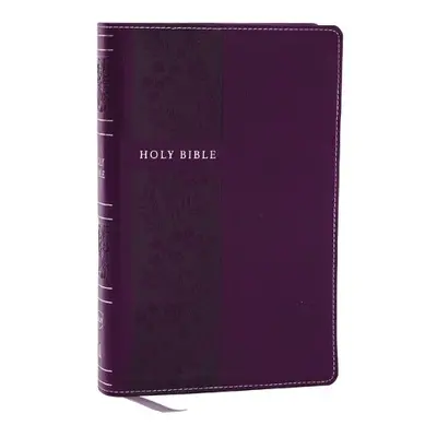 NKJV Personal Size Large Print Bible with 43,000 Cross References, Purple Leathersoft, Red Lette