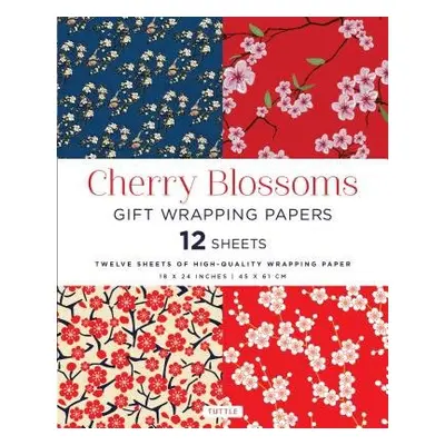 Cherry Blossoms Gift Wrapping Papers - 12 Sheets