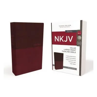 NKJV, Value Thinline Bible, Large Print, Burgundy Leathersoft, Red Letter, Comfort Print - Thoma