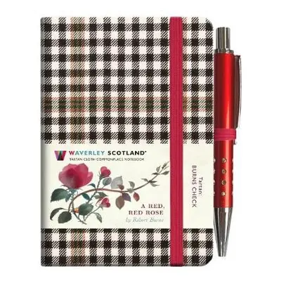 Red, Red Rose Tartan Notebook (mini with pen) (Burns check tartan) - Scotland, Waverley