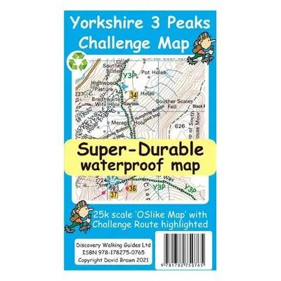 Yorkshire 3 Peaks Challenge Map and Guide - Brawn, David