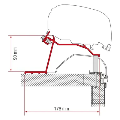 Adaptér pro Hobby na markýzy Fiamma F65/F80S