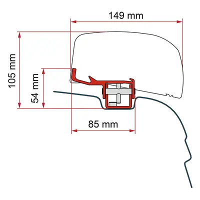 Adaptér pro VW T5, T6 na markýzu Fiamma F40van