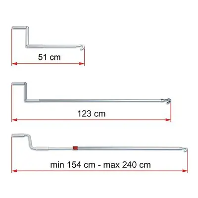 Hliníková klika pro markýzy Fiamma délka 123 cm