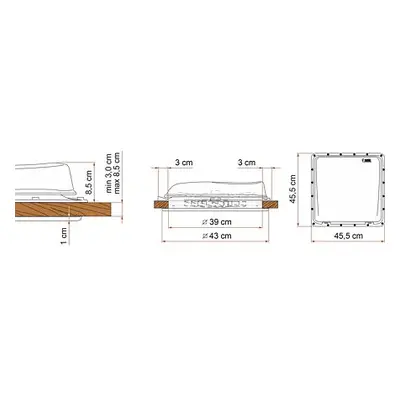 Střešní okno Fiamma Vent 40, 400 × 400 mm, transparentní