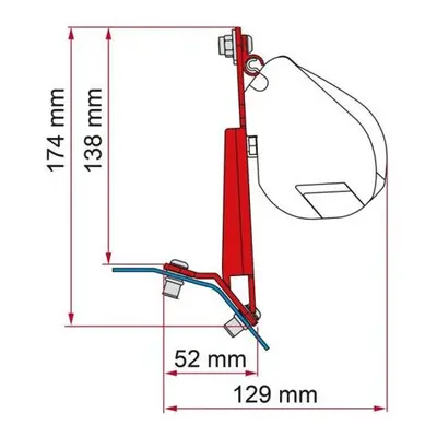 Adaptér pro Ford Custom na markýzy Fiamma F35/F43/F45