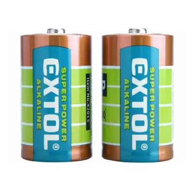 Alkalické baterie EXTOL 2ks, 1,5V D (LR20)