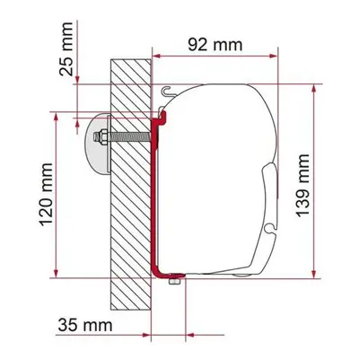 Univerzální adaptér Fiamma AS na markýzy Fiamma F45/F70 délka 350 cm